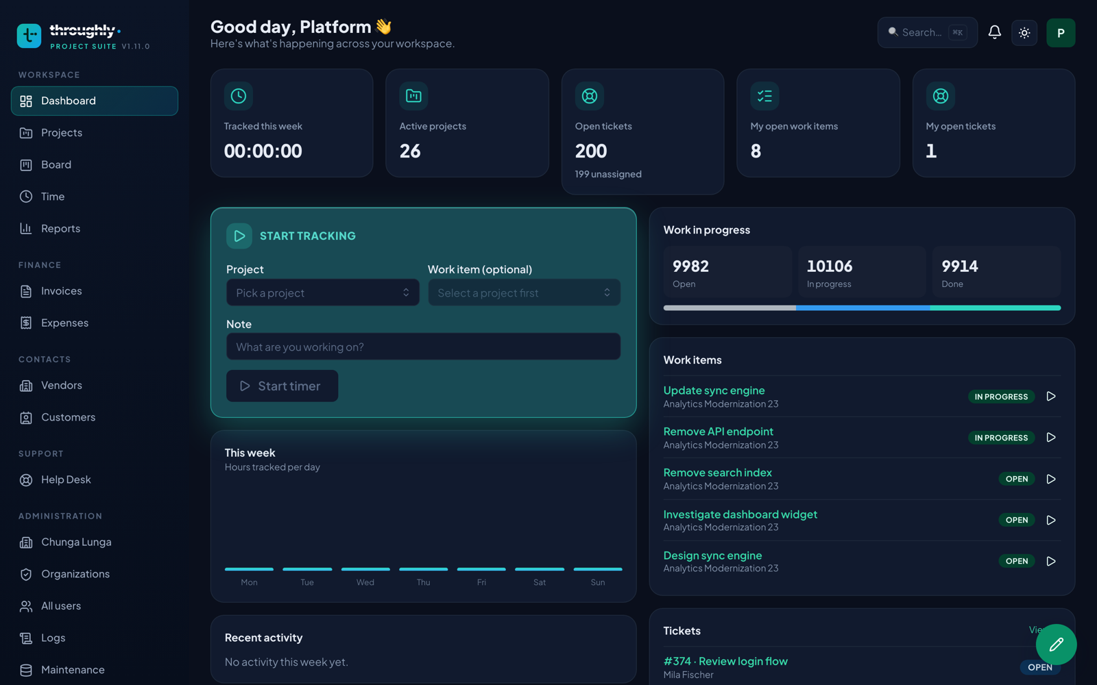 Throughly dashboard